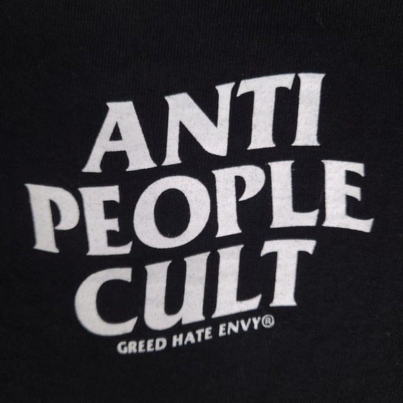 Anti People Cult T-Shirt Mens Large Black USA Made GHE Greed Hate Envy - Picture 5 of 12